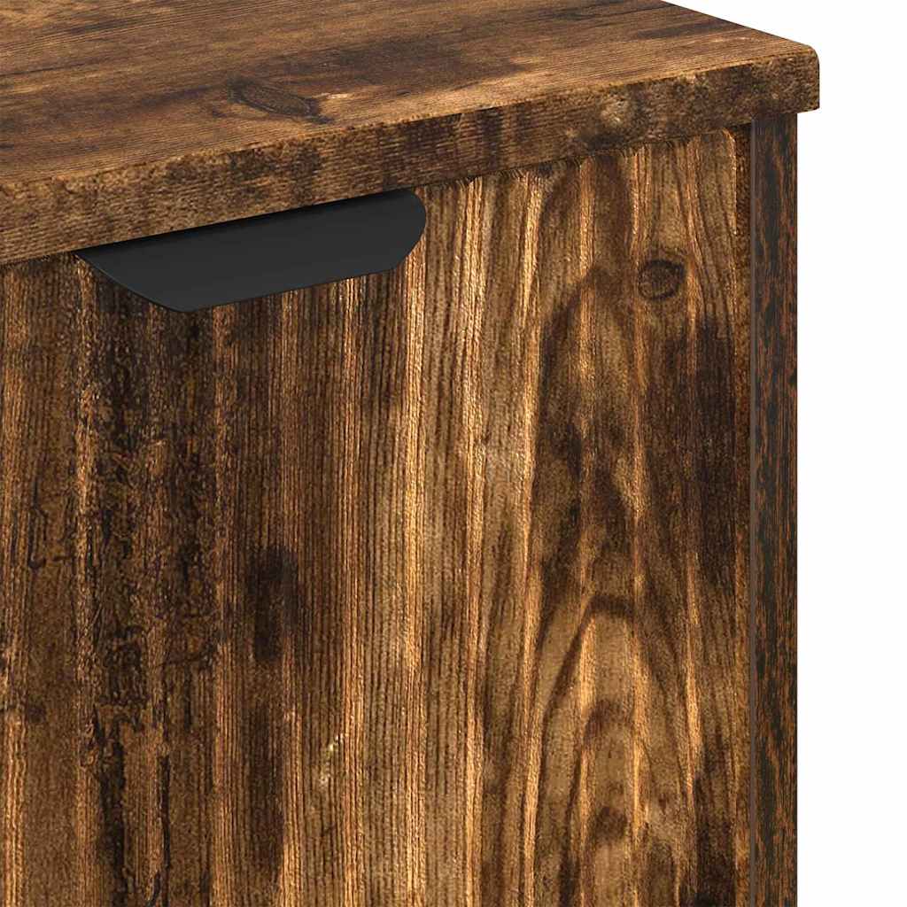 vidaXL Waschbeckenschrank Geräucherte Eiche 60,5 x 33,5 x 61 cm