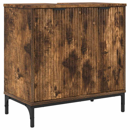vidaXL Waschbeckenschrank Geräucherte Eiche 60,5 x 33,5 x 61 cm
