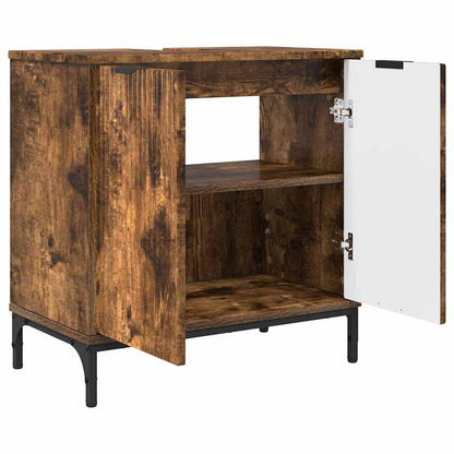 vidaXL Waschbeckenschrank Geräucherte Eiche 60,5 x 33,5 x 61 cm