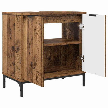 vidaXL Waschbeckenschrank Altholz 60,5 x 33,5 x 61 cm Holzwerkstoff