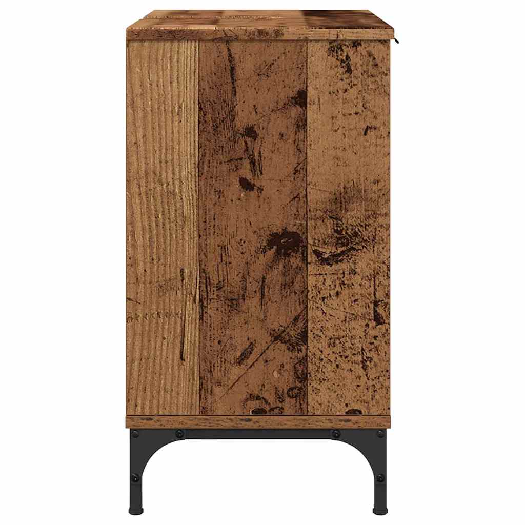 vidaXL Waschbeckenschrank Altholz 60,5 x 33,5 x 61 cm Holzwerkstoff