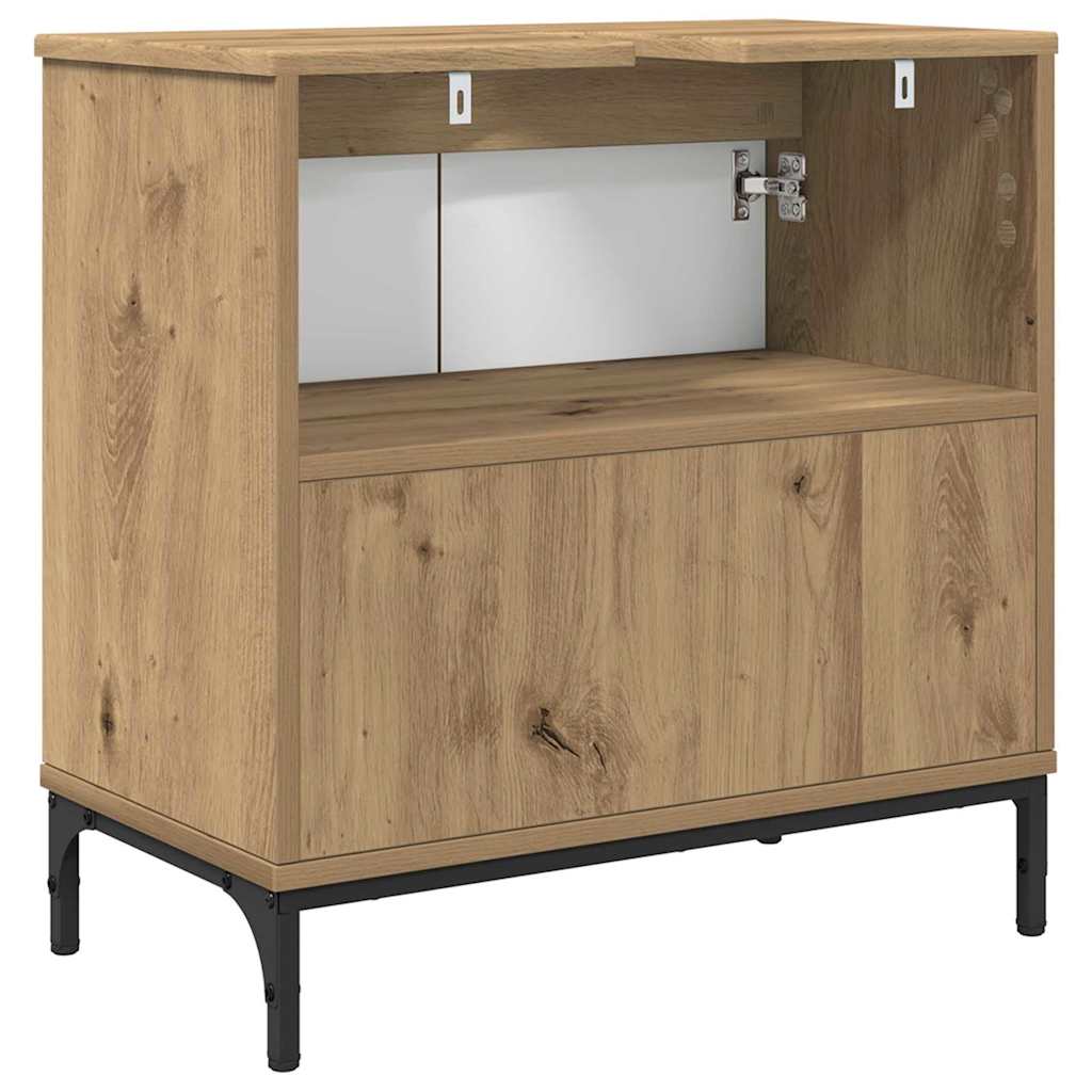 vidaXL Waschbeckenschrank mit Tür Artisan-Eiche 60,5 x 33,5 x 61 cm