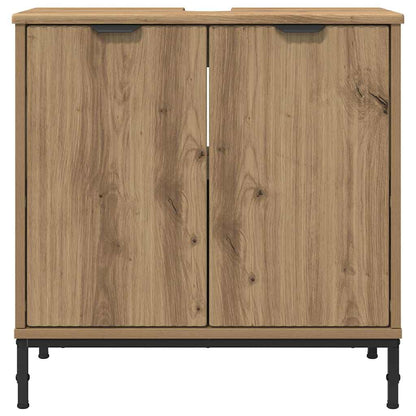 vidaXL Waschbeckenschrank mit Tür Artisan-Eiche 60,5 x 33,5 x 61 cm