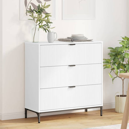 vidaXL Sideboard mit Schubladen Weiß 79,5 x 33 x 82 cm Holzwerkstoff
