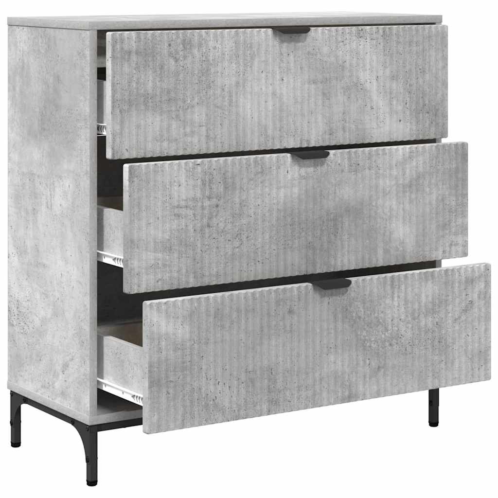 vidaXL Sideboard Beton Grau 79,5 x 33 x 82 cm Holzwerkstoff
