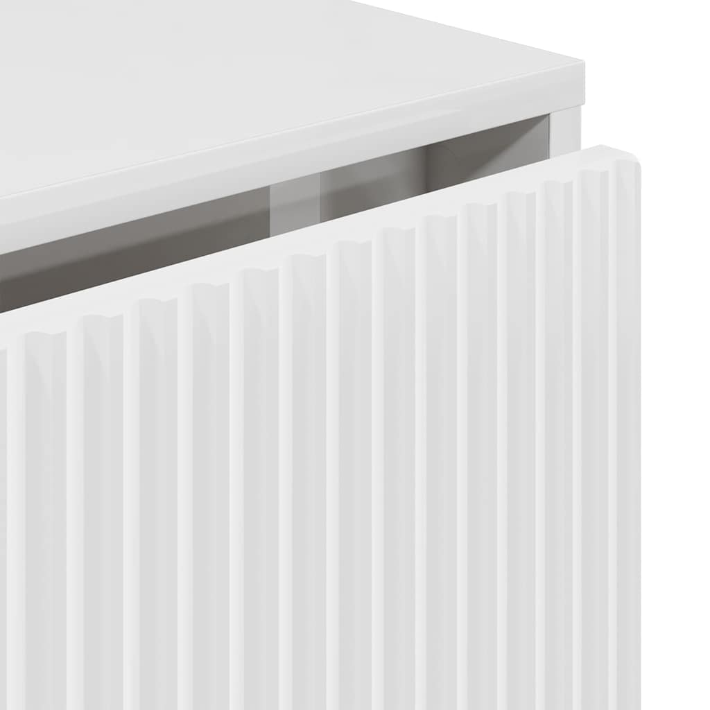 vidaXL Sideboard Hochglanz Weiß 79,5 x 33 x 82 cm Holzwerkstoff