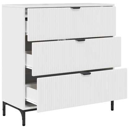 vidaXL Sideboard Hochglanz Weiß 79,5 x 33 x 82 cm Holzwerkstoff