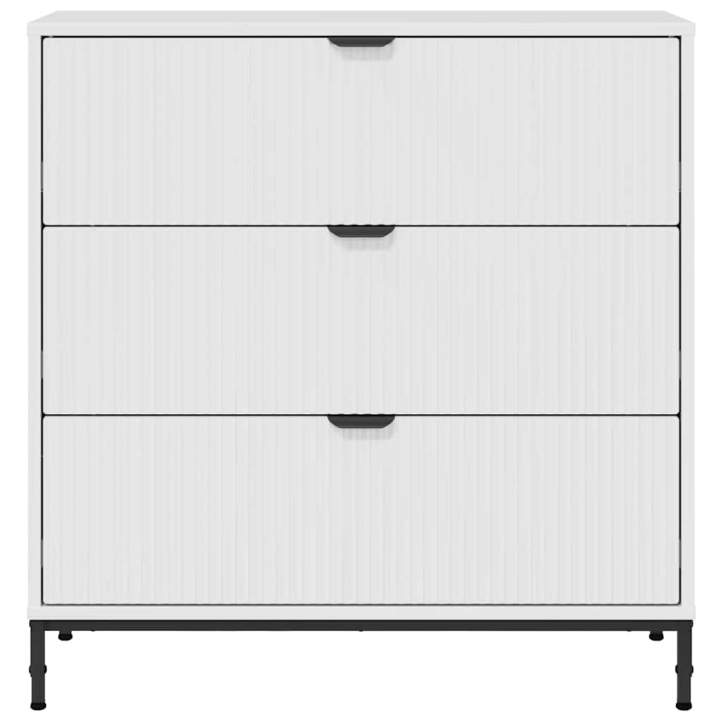 vidaXL Sideboard Hochglanz Weiß 79,5 x 33 x 82 cm Holzwerkstoff