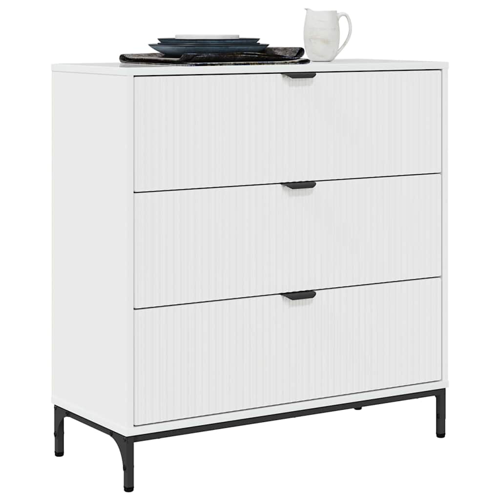 vidaXL Sideboard Hochglanz Weiß 79,5 x 33 x 82 cm Holzwerkstoff