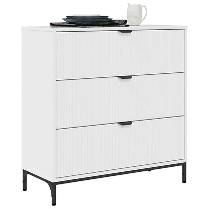 vidaXL Sideboard Hochglanz Weiß 79,5 x 33 x 82 cm Holzwerkstoff