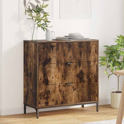 vidaXL Sideboard Geräucherte Eiche 79,5 x 33 x 82 cm Holzwerkstoff