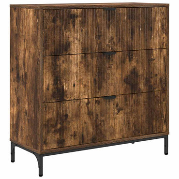 vidaXL Sideboard Geräucherte Eiche 79,5 x 33 x 82 cm Holzwerkstoff