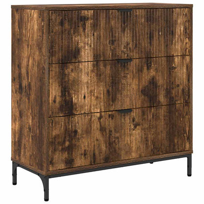vidaXL Sideboard Geräucherte Eiche 79,5 x 33 x 82 cm Holzwerkstoff