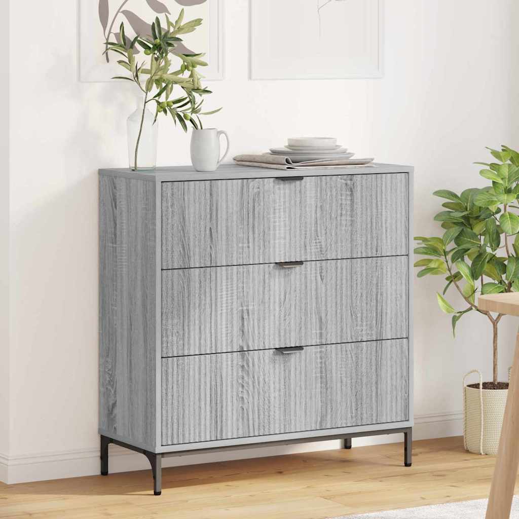 Sideboard Graues Sonoma 79,5 x 33 x 82 cm Holzwerkstoff