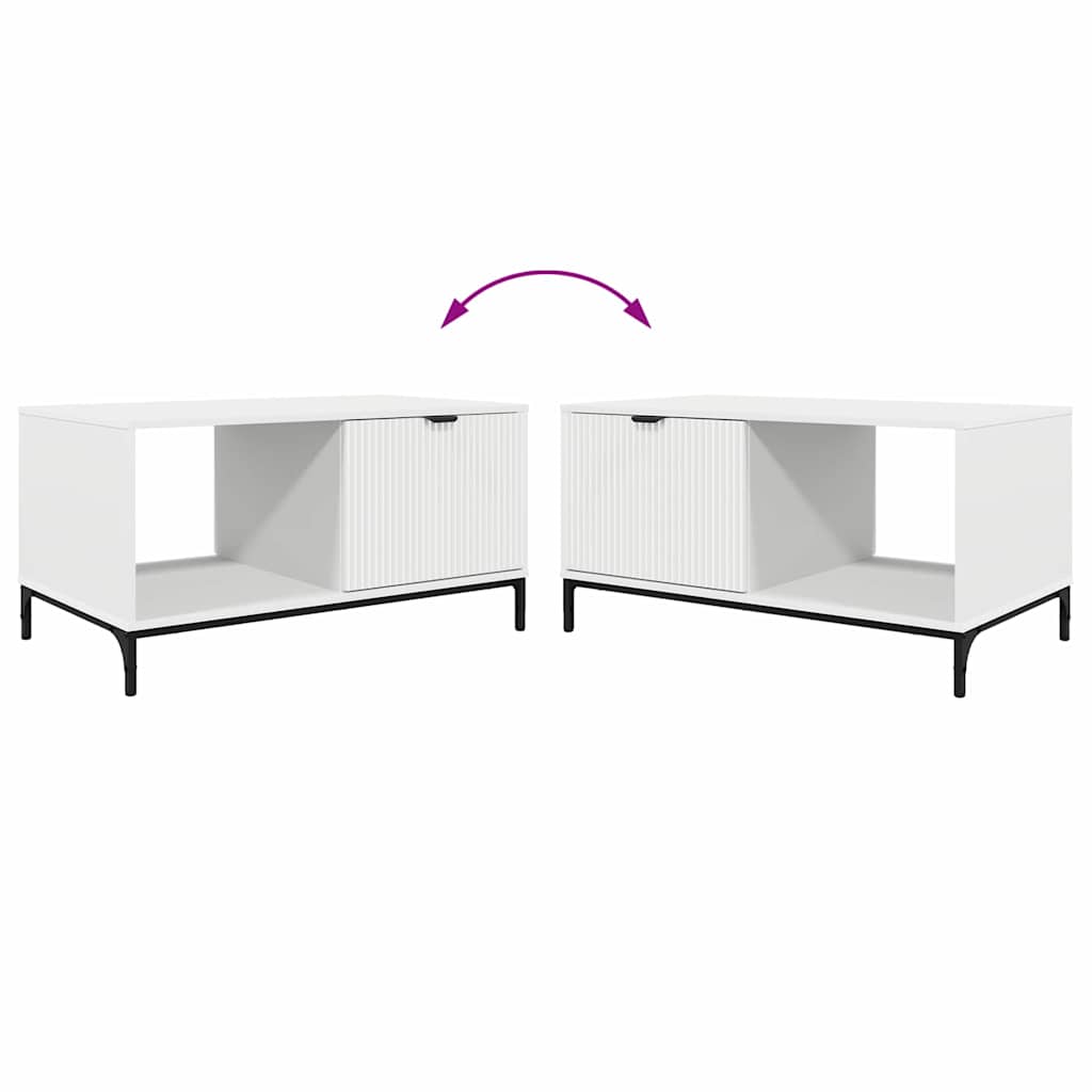 vidaXL Couchtisch mit Schubladen Weiß 90 x 49 x 46 cm Holzwerkstoff