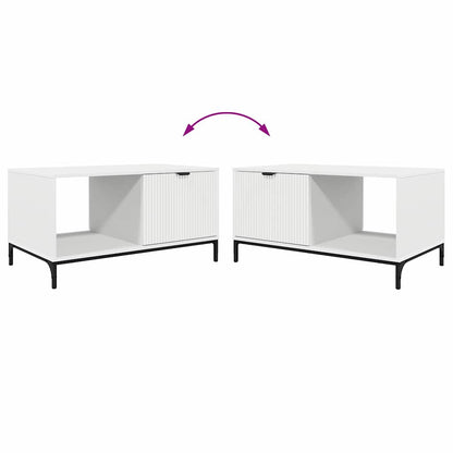 vidaXL Couchtisch mit Schubladen Weiß 90 x 49 x 46 cm Holzwerkstoff