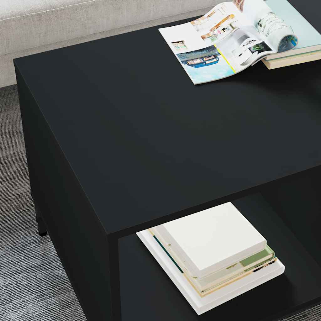 vidaXL Couchtisch Schwarz Eichen-Optik 90 x 49 x 46 cm Holzwerkstoff