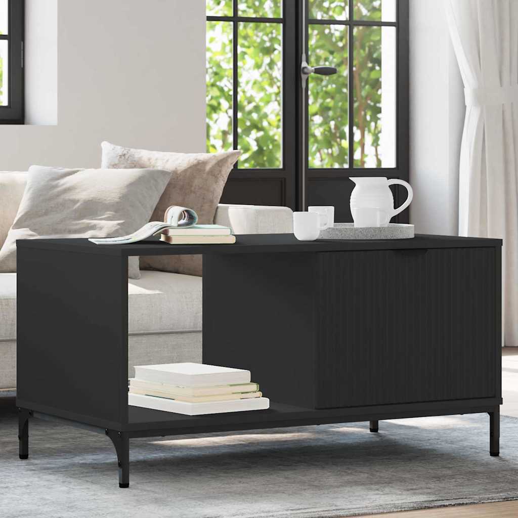 vidaXL Couchtisch Schwarz Eichen-Optik 90 x 49 x 46 cm Holzwerkstoff