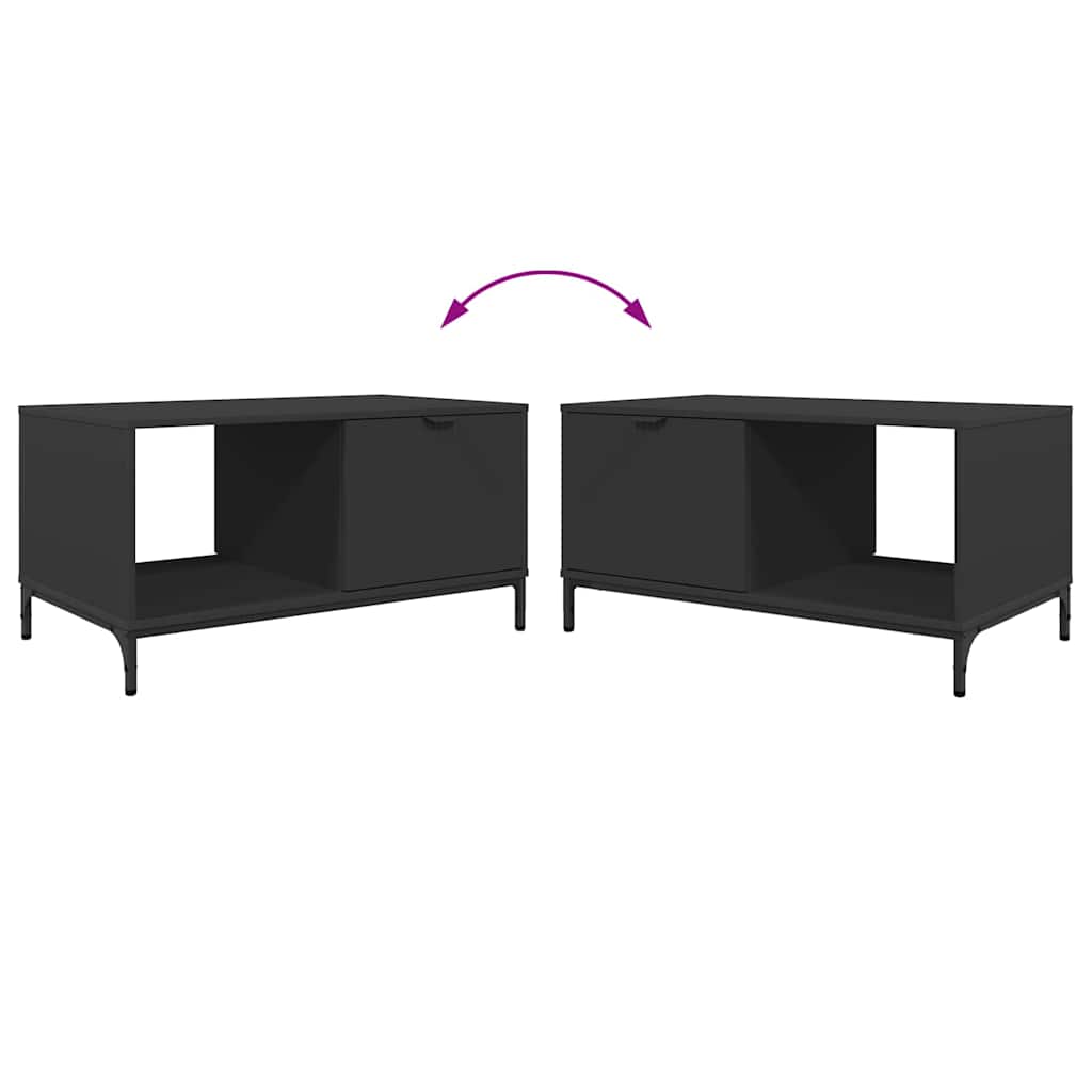 vidaXL Couchtisch Schwarz Eichen-Optik 90 x 49 x 46 cm Holzwerkstoff