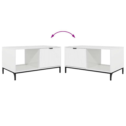vidaXL Couchtisch Hochglanz Weiß 90 x 49 x 46 cm Holzwerkstoff