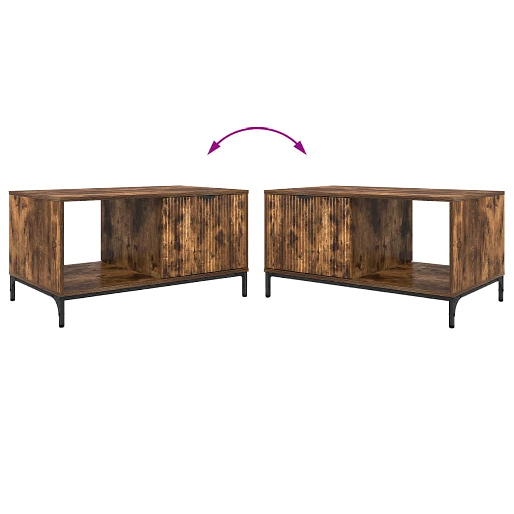 vidaXL Couchtisch Geräucherte Eiche 90 x 49 x 46 cm Holzwerkstoff