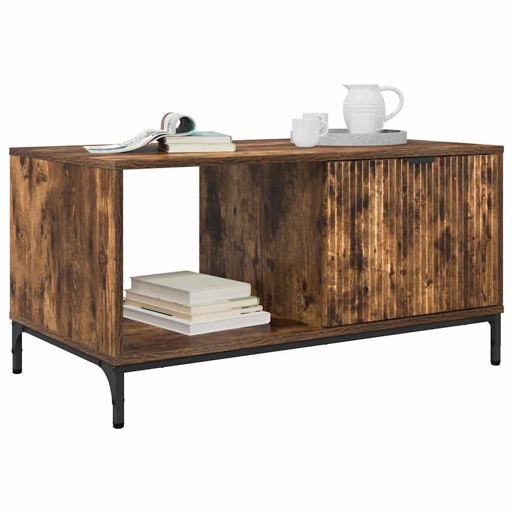 vidaXL Couchtisch Geräucherte Eiche 90 x 49 x 46 cm Holzwerkstoff