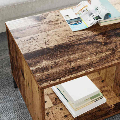 vidaXL Couchtisch mit Schubladen Altholz 90 x 49 x 46 cm Holzwerkstoff