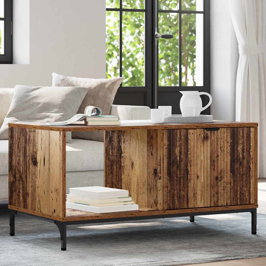 vidaXL Couchtisch mit Schubladen Altholz 90 x 49 x 46 cm Holzwerkstoff