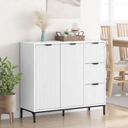 vidaXL Sideboard mit Schubladen Weiß 89,5 x 33 x 82 cm Holzwerkstoff