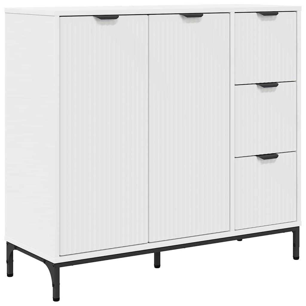 vidaXL Sideboard mit Schubladen Weiß 89,5 x 33 x 82 cm Holzwerkstoff