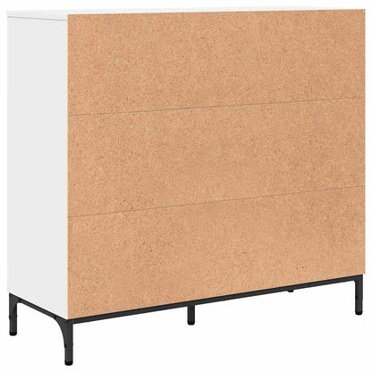 vidaXL Sideboard mit Schubladen Weiß 89,5 x 33 x 82 cm Holzwerkstoff