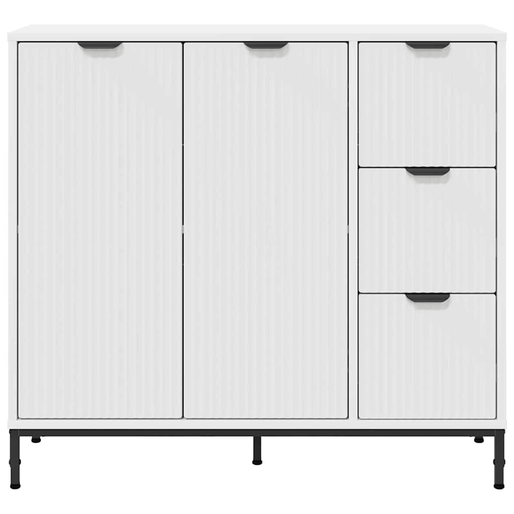 vidaXL Sideboard mit Schubladen Weiß 89,5 x 33 x 82 cm Holzwerkstoff
