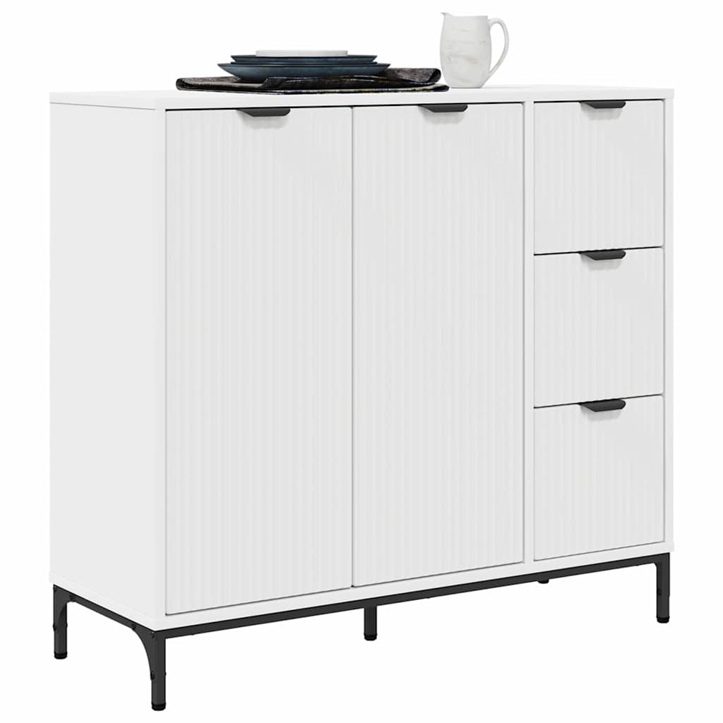 vidaXL Sideboard mit Schubladen Weiß 89,5 x 33 x 82 cm Holzwerkstoff