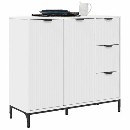 vidaXL Sideboard mit Schubladen Weiß 89,5 x 33 x 82 cm Holzwerkstoff