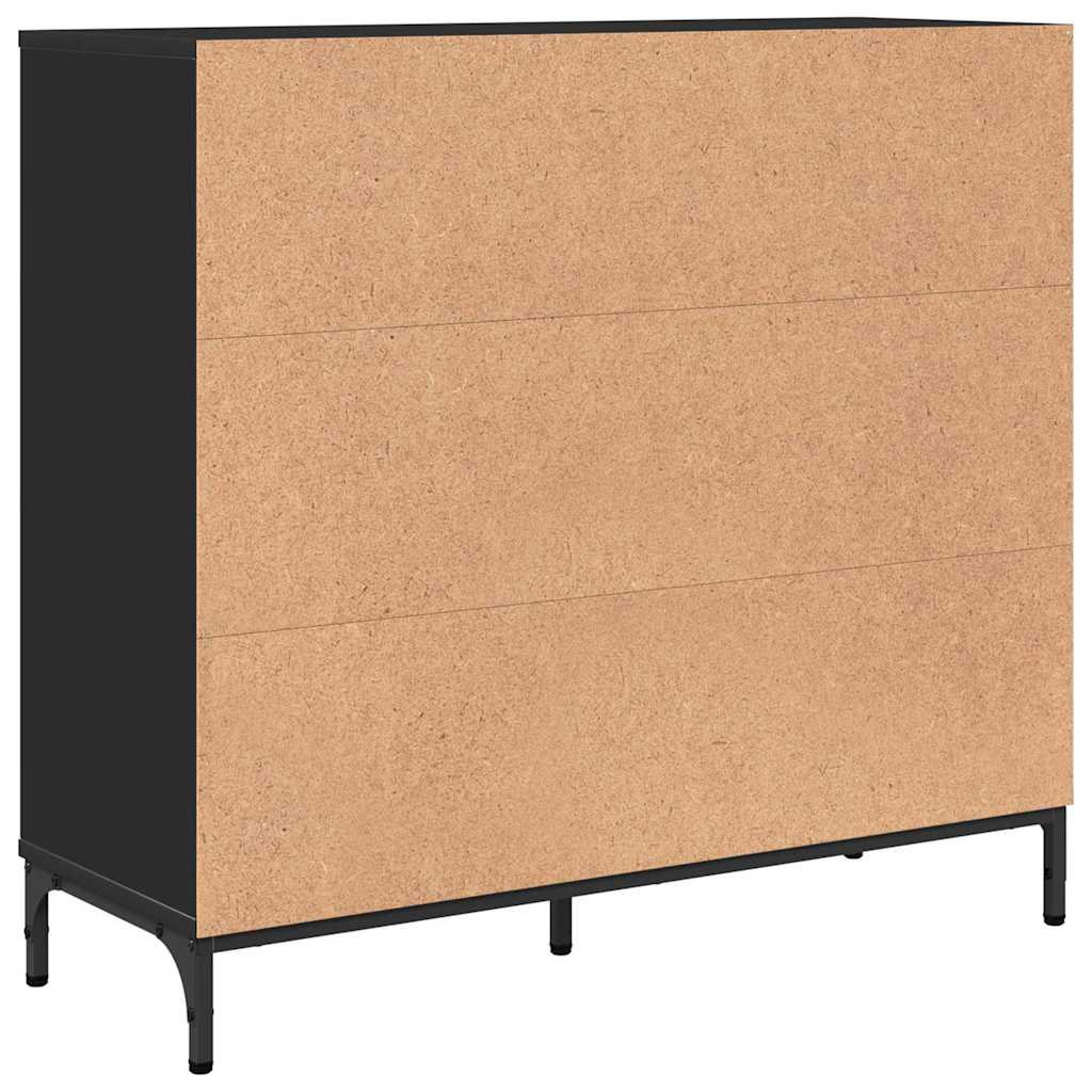 vidaXL Sideboard Schwarz 89,5 x 33 x 82 cm Holzwerkstoff