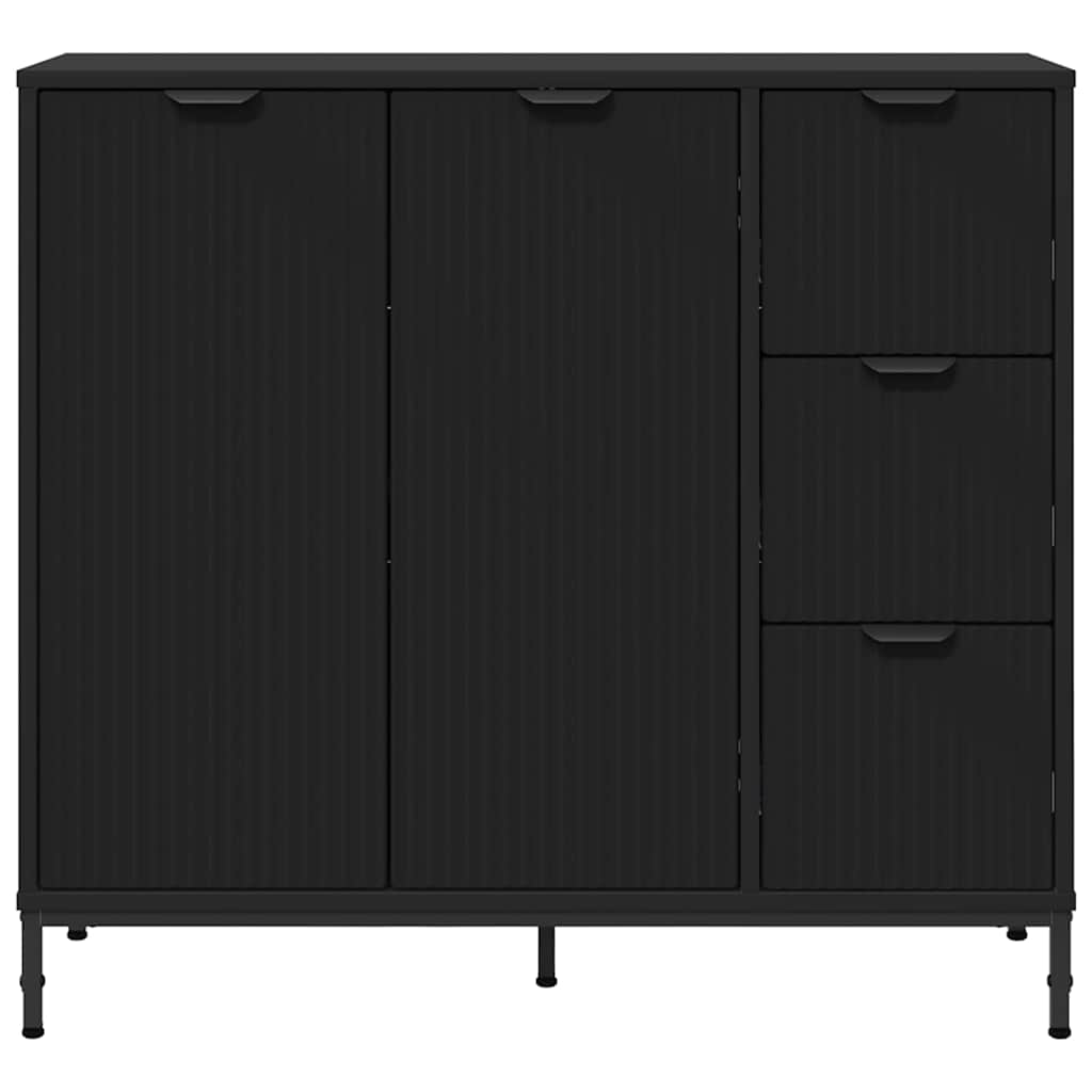 vidaXL Sideboard Schwarz 89,5 x 33 x 82 cm Holzwerkstoff