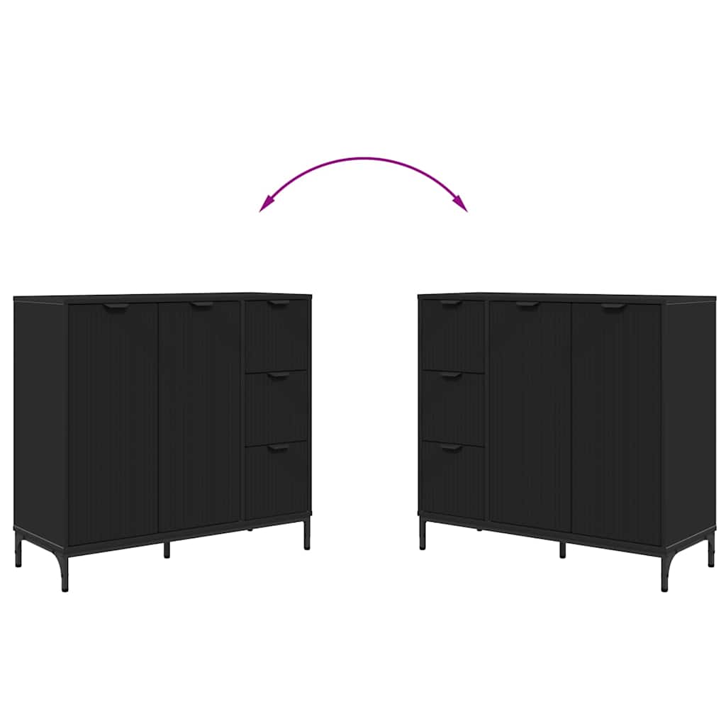vidaXL Sideboard Schwarz 89,5 x 33 x 82 cm Holzwerkstoff