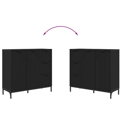 vidaXL Sideboard Schwarz 89,5 x 33 x 82 cm Holzwerkstoff
