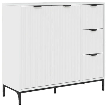 vidaXL Sideboard Hochglanz Weiß 89,5 x 33 x 82 cm Holzwerkstoff