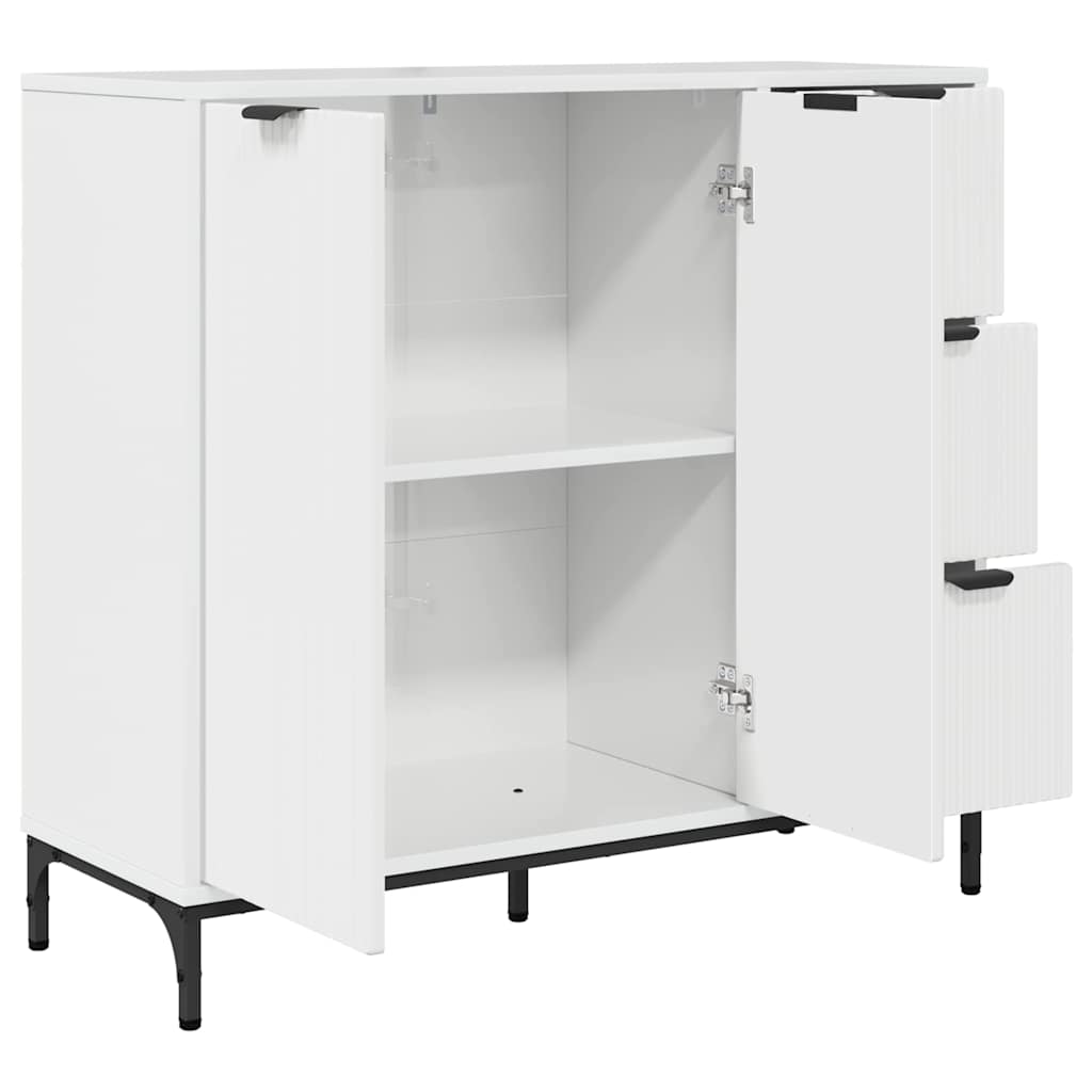 Sideboard Hochglanz Weiß 89,5 x 33 x 82 cm Holzwerkstoff