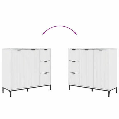 vidaXL Sideboard Hochglanz Weiß 89,5 x 33 x 82 cm Holzwerkstoff