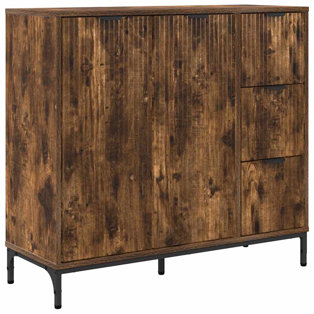 Sideboard Geräucherte Eiche 89,5 x 33 x 82 cm Holzwerkstoff