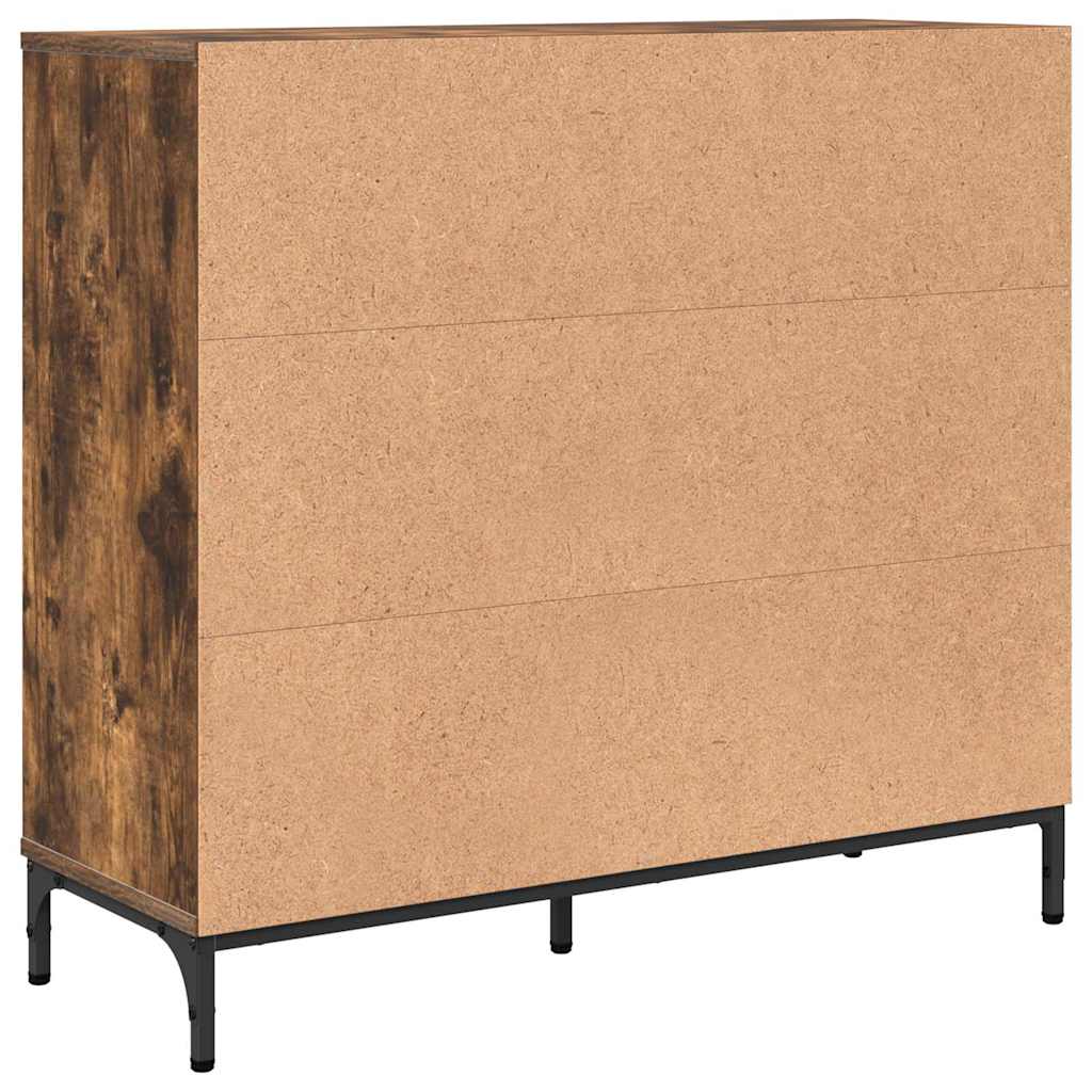 Sideboard Geräucherte Eiche 89,5 x 33 x 82 cm Holzwerkstoff