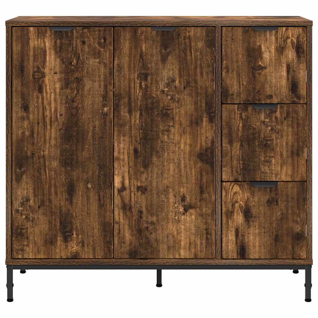 Sideboard Geräucherte Eiche 89,5 x 33 x 82 cm Holzwerkstoff