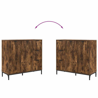 vidaXL Sideboard Geräucherte Eiche 89,5 x 33 x 82 cm Holzwerkstoff