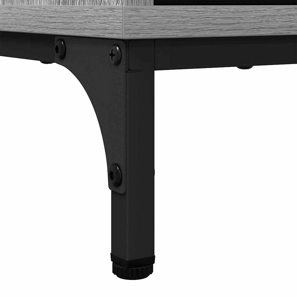 vidaXL Buffet gris chêne Sonoma 89,5 x 33 x 82 cm en bois d'ingénierie