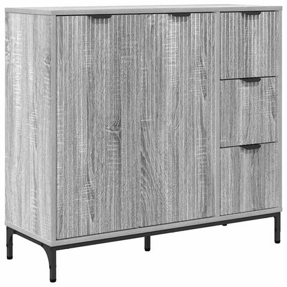 vidaXL Buffet gris chêne Sonoma 89,5 x 33 x 82 cm en bois d'ingénierie
