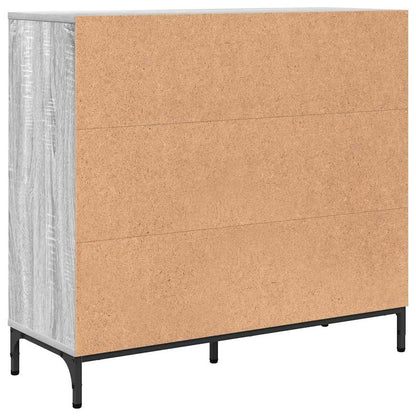vidaXL Buffet gris chêne Sonoma 89,5 x 33 x 82 cm en bois d'ingénierie