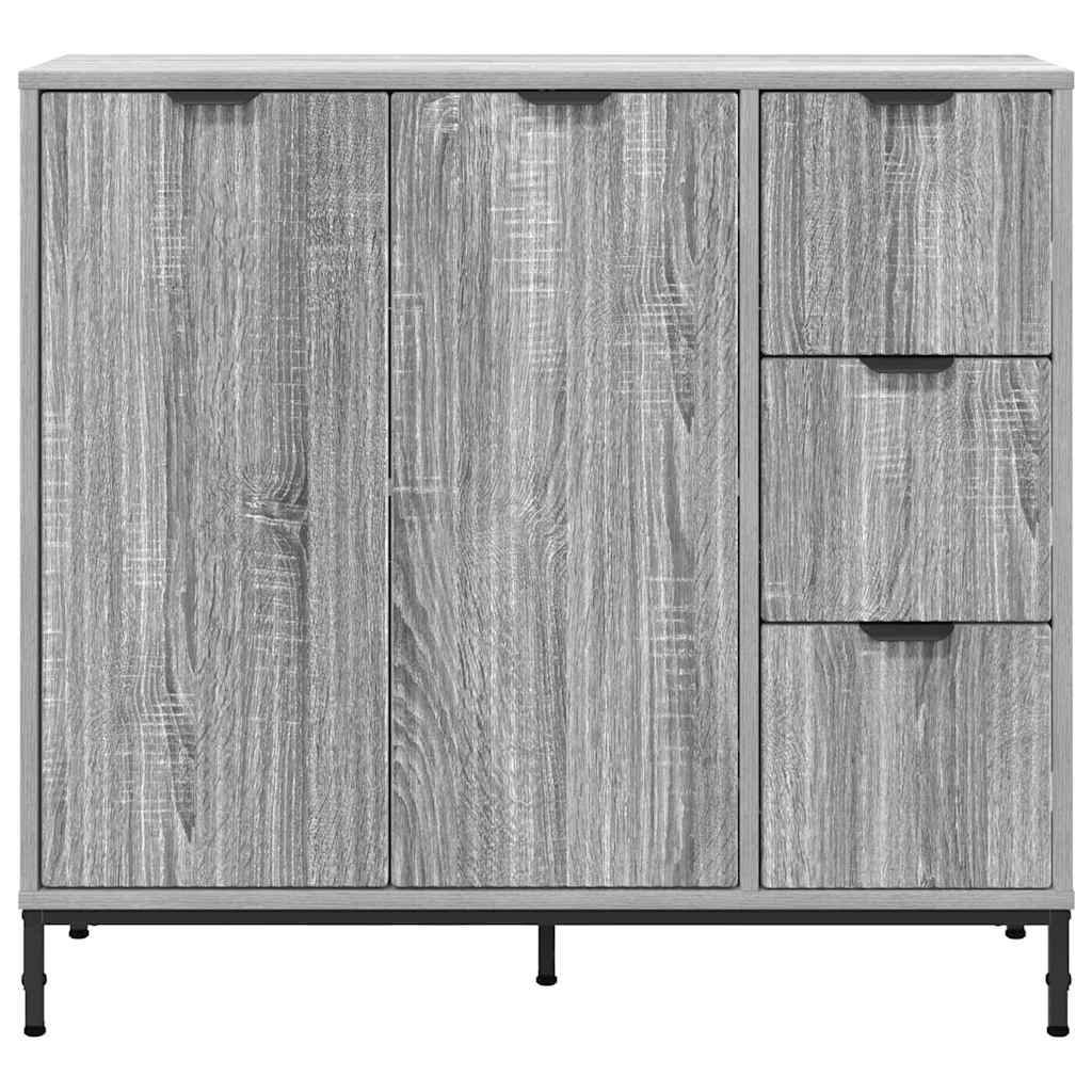 vidaXL Buffet gris chêne Sonoma 89,5 x 33 x 82 cm en bois d'ingénierie