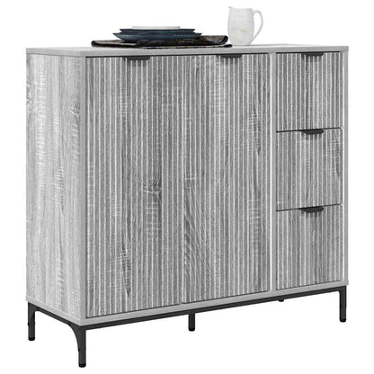 vidaXL Buffet gris chêne Sonoma 89,5 x 33 x 82 cm en bois d'ingénierie